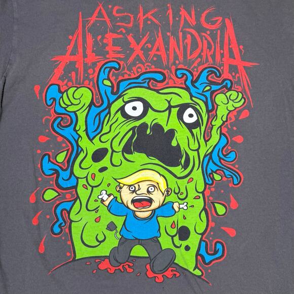 Vintage 2009 Asking Alexandria Band Concert T-Shirt Stand Up and Scream Size L - Picture 2 of 9